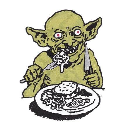 Goblin äter middag